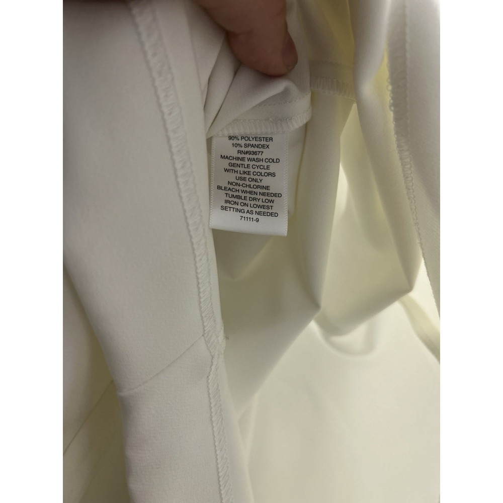Liz Claiborne Pleated Skirt Women's 6 Career Paperbag Belted Knee Length White - Picture 12 of 12